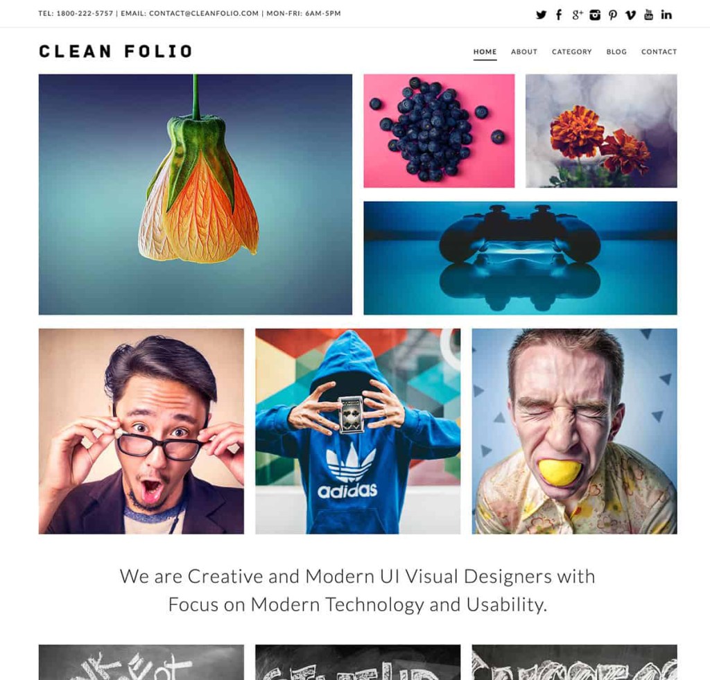 clean folio theme