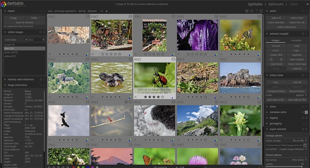 Darktable free photoshop editor