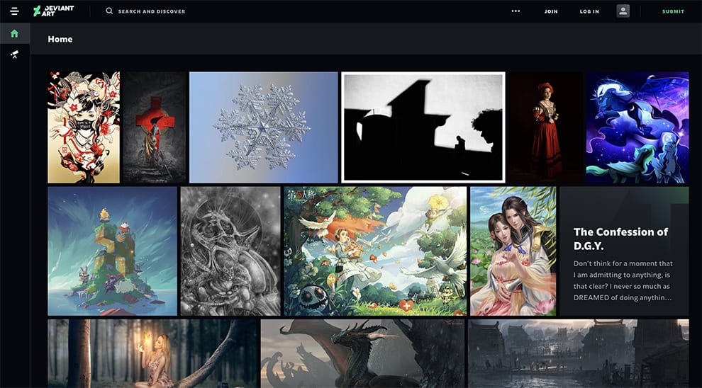 deviantart free online portfolio site