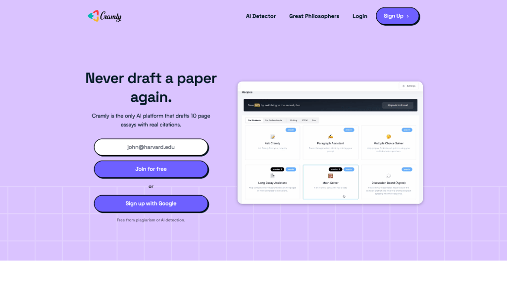 Cramly.ai is an AI-powered writing