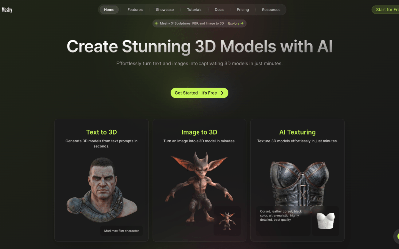 Meshy-Free-AI-3D-Model-Generator