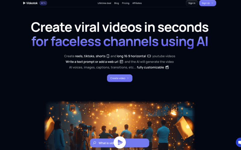 Videotok-Create-faceless-videos-with-AI