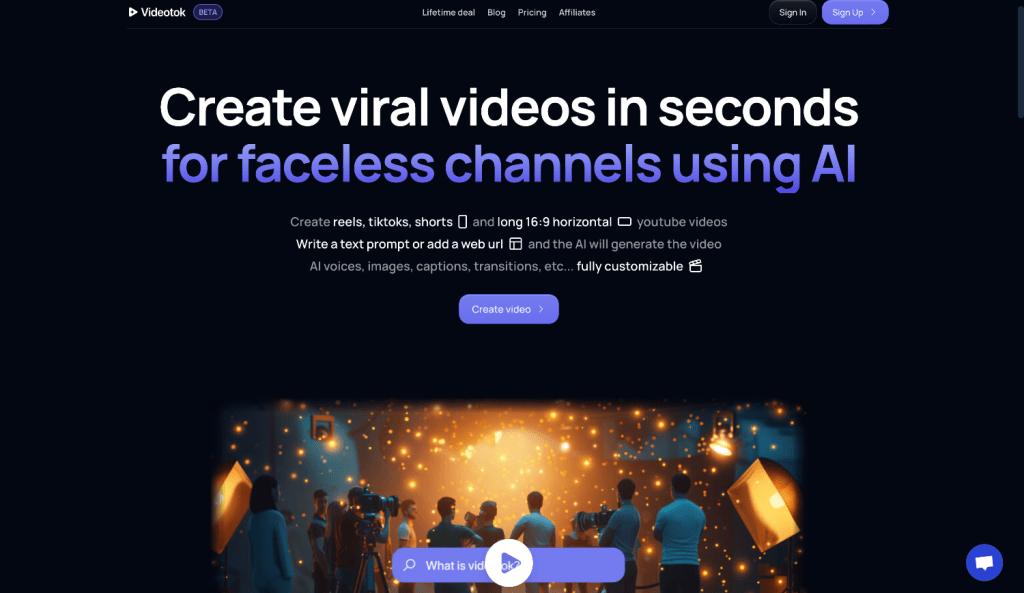 Videotok-Create-faceless-videos-with-AI